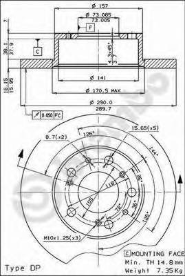 BREMBO 08.3136.14 купити в Україні за вигідними цінами від компанії ULC