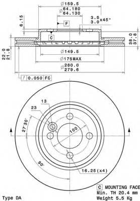 BREMBO 09.A761.11 купити в Україні за вигідними цінами від компанії ULC